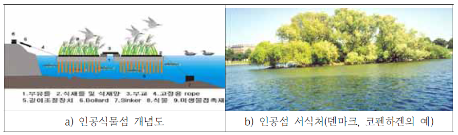 인공식물섬의 개념도와 벤치마킹 사례