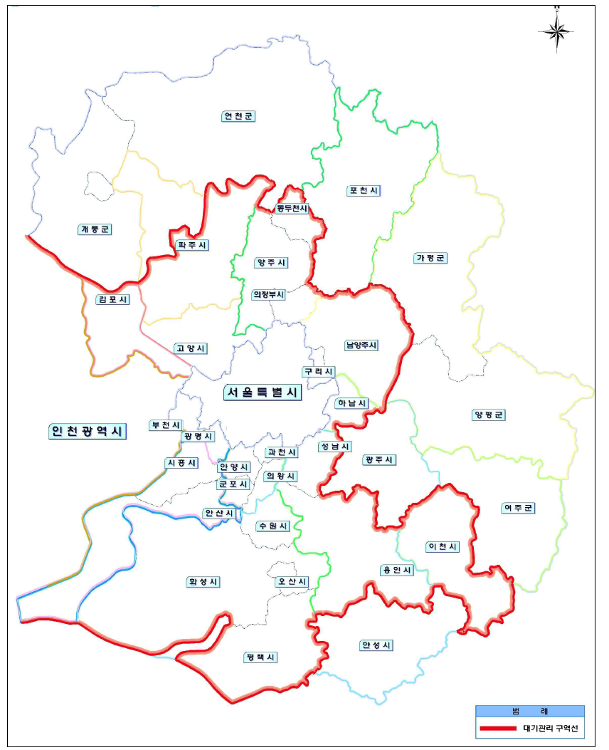 대기관리권역 구역도