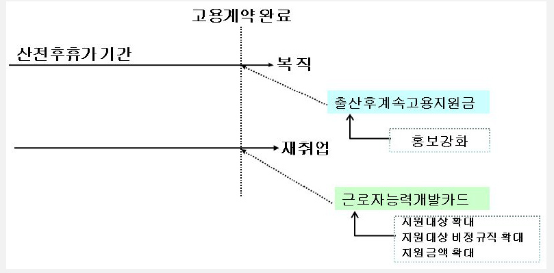 출산 비정규직 여성 근로자의 고용유지 및 재취업 지원