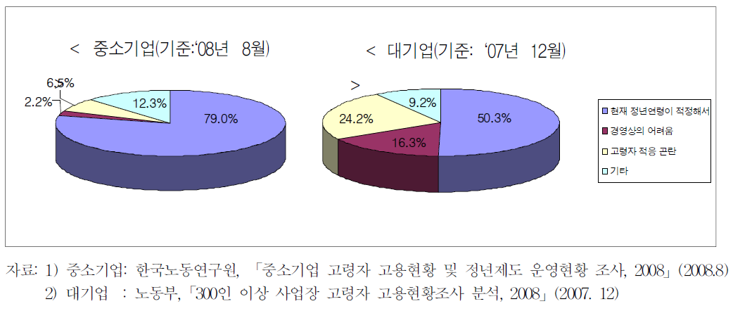 정년 연장 계획이 없는 이유