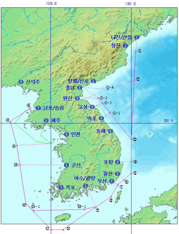 남북 항로도