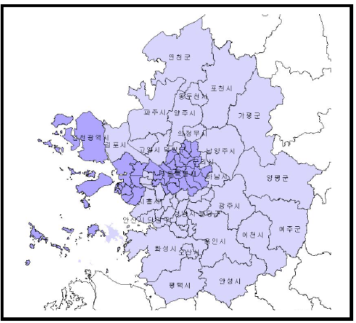 수도권 공간적 범위