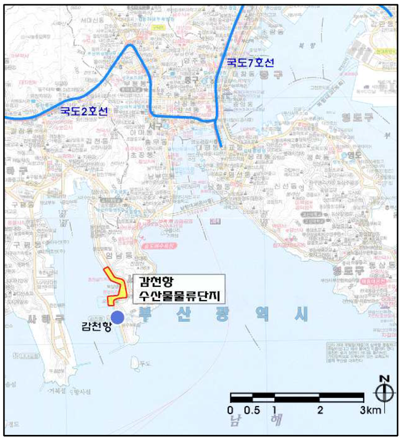 감천항수산물물류단지 위치도