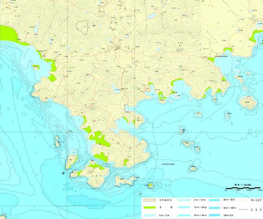 고흥군 도화면 지죽권역 해안지형도