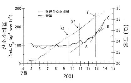 넙치의 수온반응