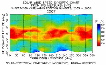 IPS 관측으로부터 얻은 태양풍 속도 지도