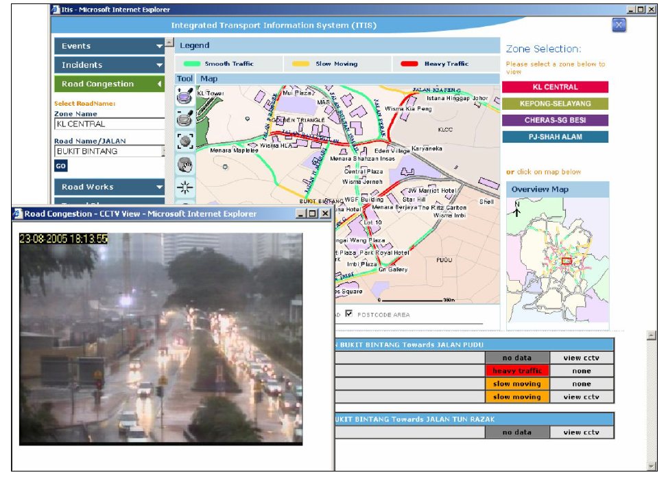 Traffic Information on Website and CCTV