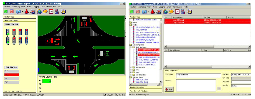 Real-Time Monitoring(좌)과 Alarm log(우)