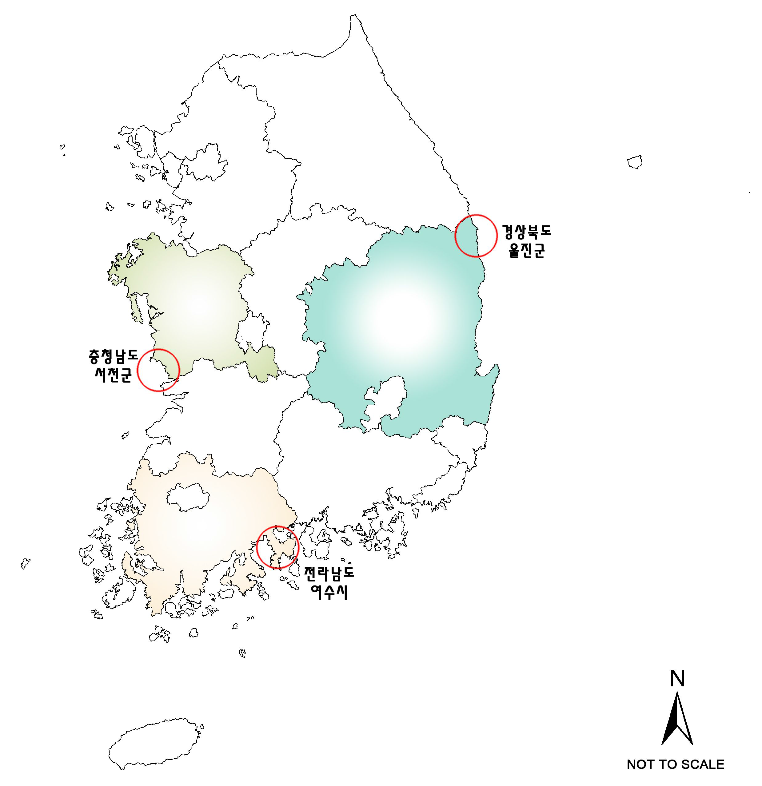 바닷가 생태탐방로 시범사업 위치도