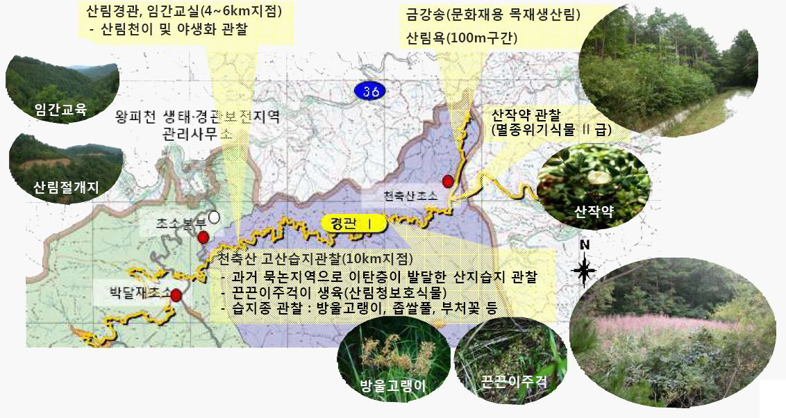 왕피천 생태탐방로(경관탐방로 구간) 개략노선