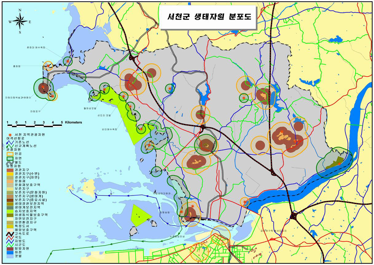 충남 서천군 생태탐방자원 정밀조사 현황도