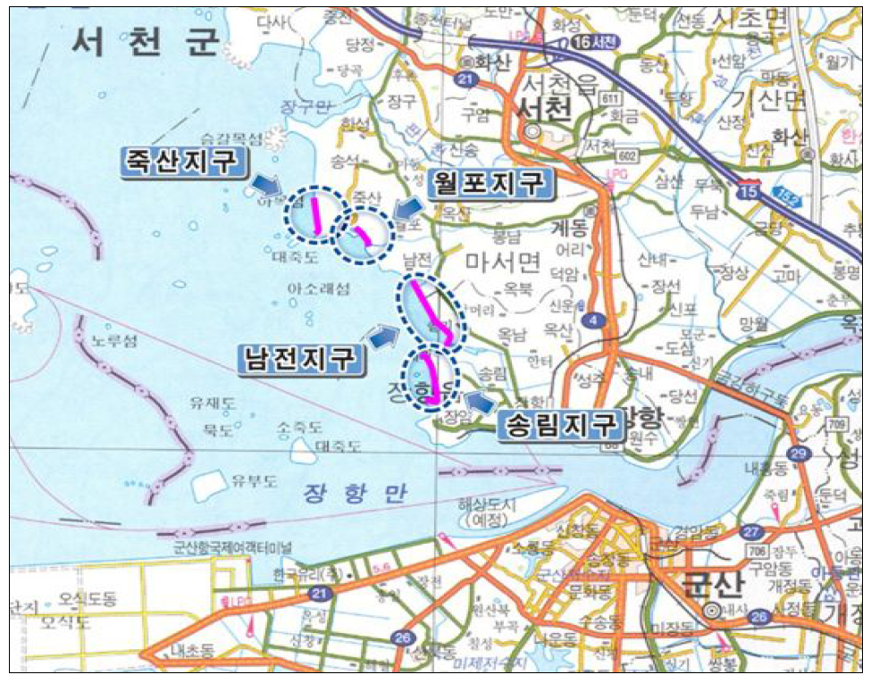 산단지구 연안정비사업 위치도