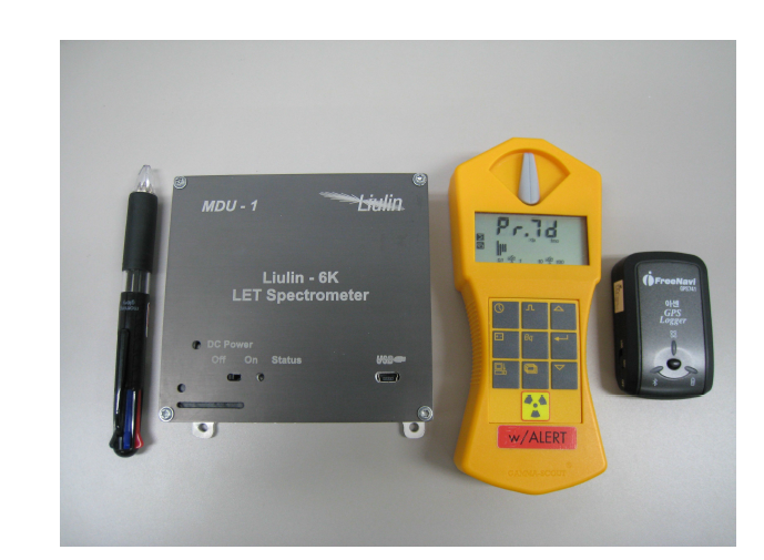 우주방사선 측정장비(왼쪽부터 순서대로). Liulin-6K LET spectrometer, Gamma Scout, GPS Logger