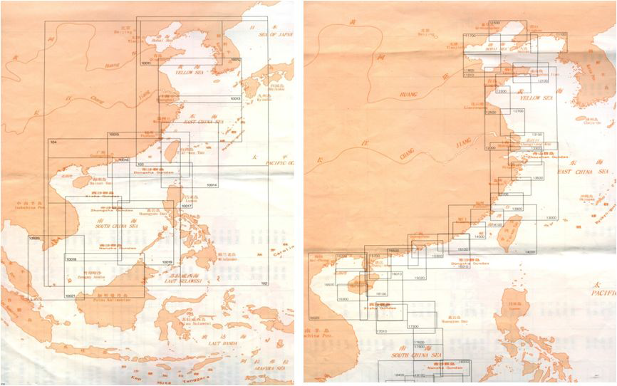 중국의 중소축척 해도 간행 구역