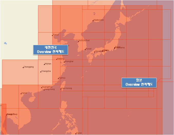 한일 Overview 전자해도 중첩현황