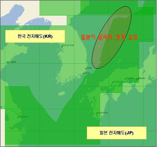 한일 General 전자해도 중첩현황