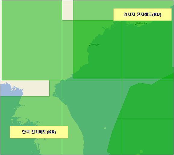 한-러간 General 전자해도 중첩현황