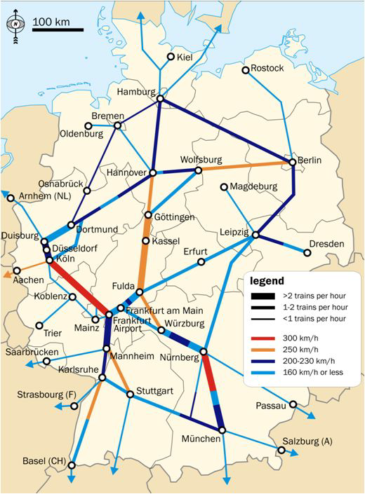 독일 고속철도 노선도