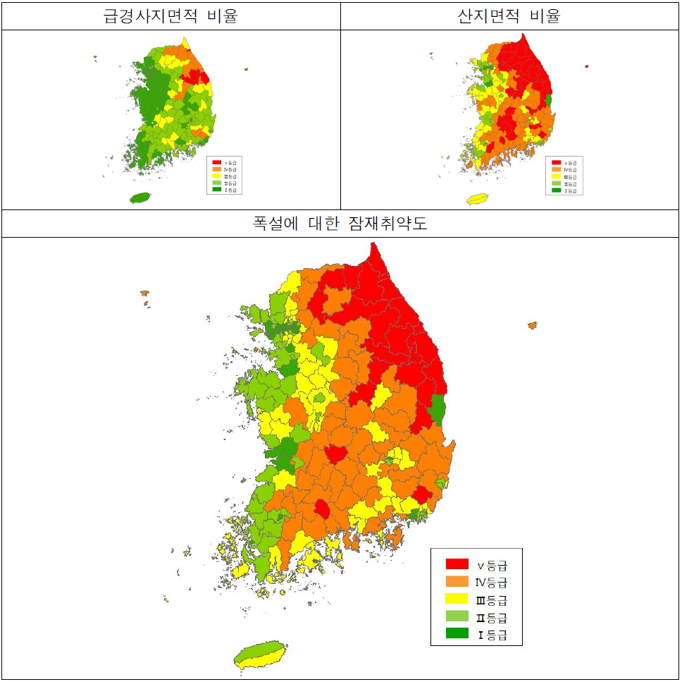 폭설에 대한 잠재취약도 현황