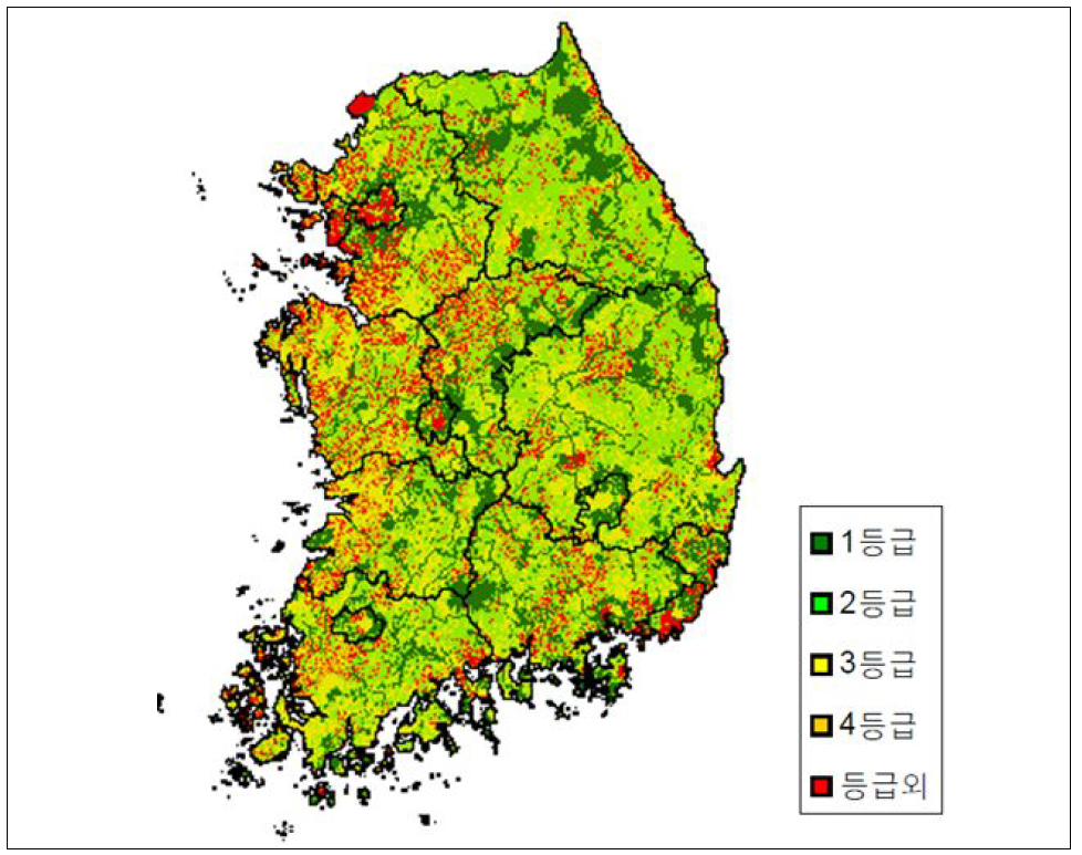 2008년 전국 국토환경성평가 지도