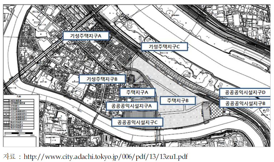 신덴지구 지구계획도