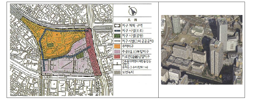 서고탄다 3정목지구 계획도 및 공사완료 후 전경