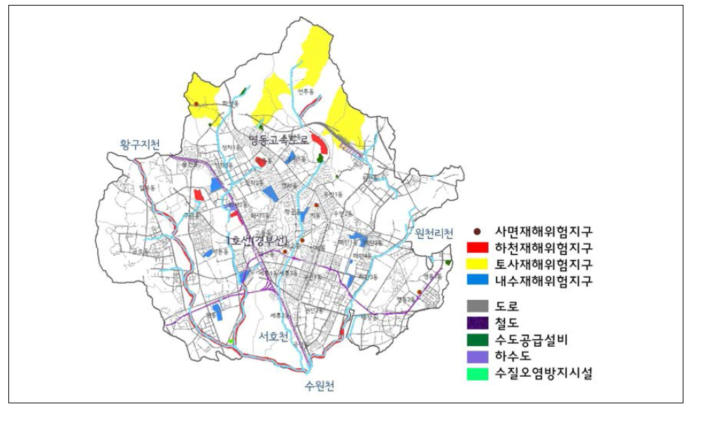 수원시 도시민감도(도시기반시설)