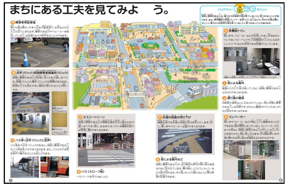주요시설 주변 초등학교 교육자료 사례(일본)