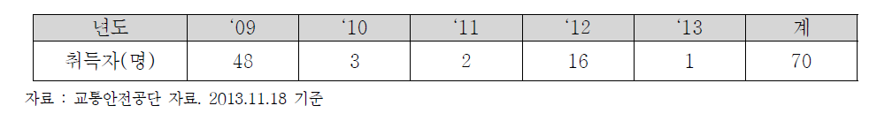 열기구 조종자 자격 취득 현황