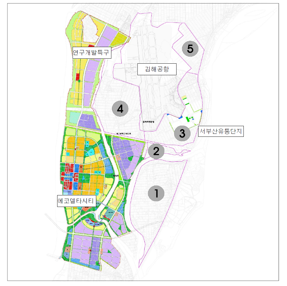 김해공항 주변 확장지역 토지이용현황 및 계획
