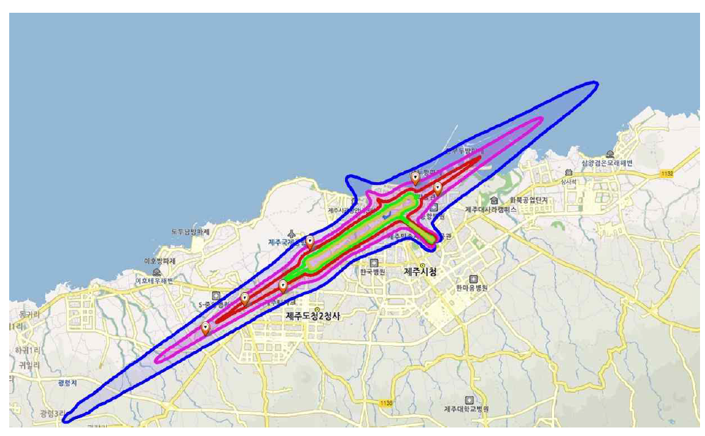 제주공항 소음등고선