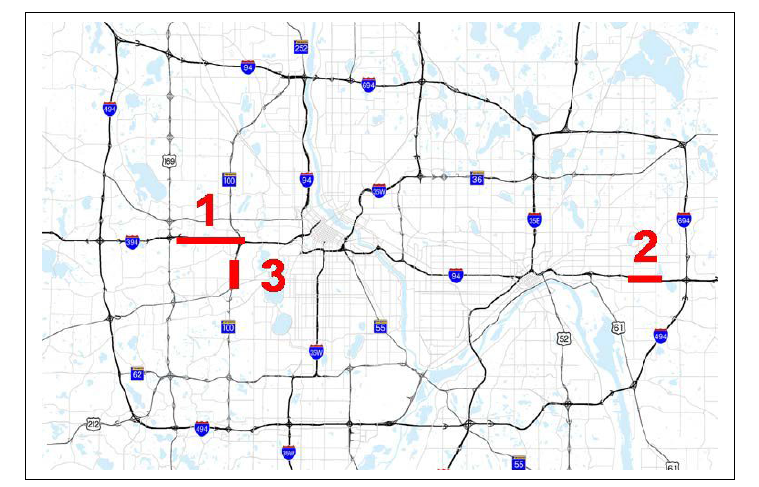 미네소타 주 상시 혼잡구간 개선지점