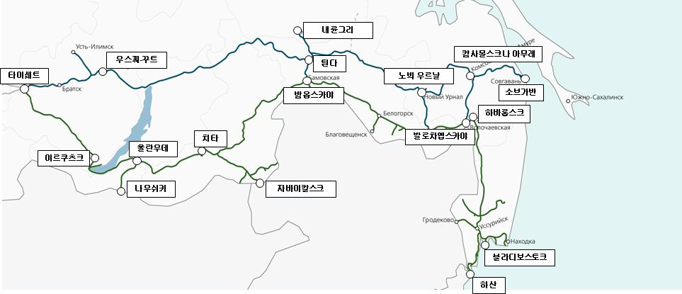 동러시아 인프라 철도 발전 계획