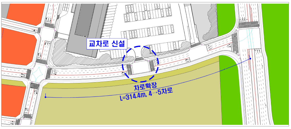 사업지 남측 가로 및 교차로 개선계획