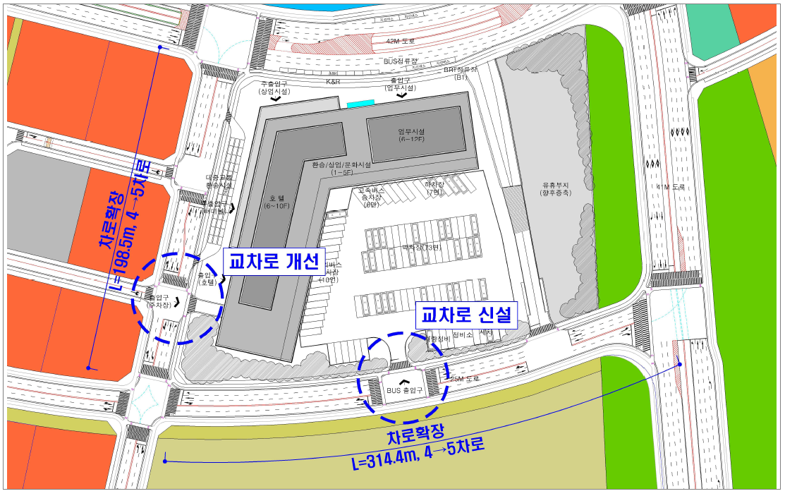 사업지 주변 도로와 연계방안