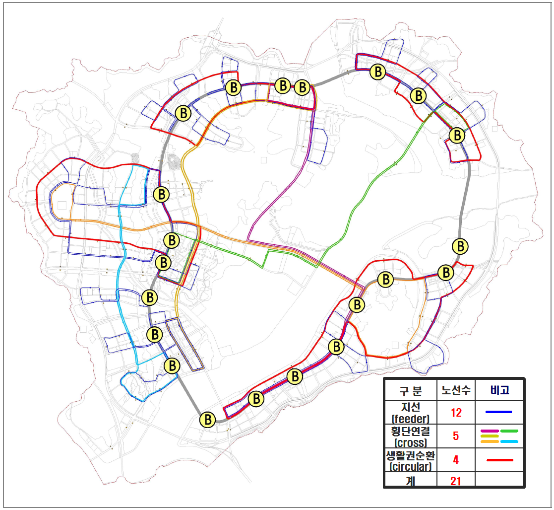 행복도시 시내버스 장래 노선도