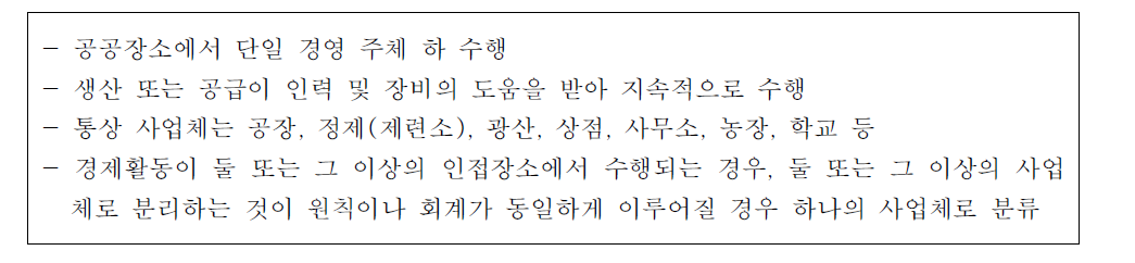 일본 산업분류 조건