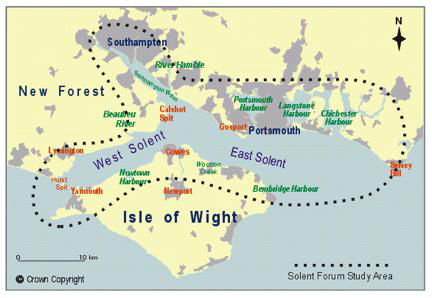 포츠머츠 항과 Wight 섬