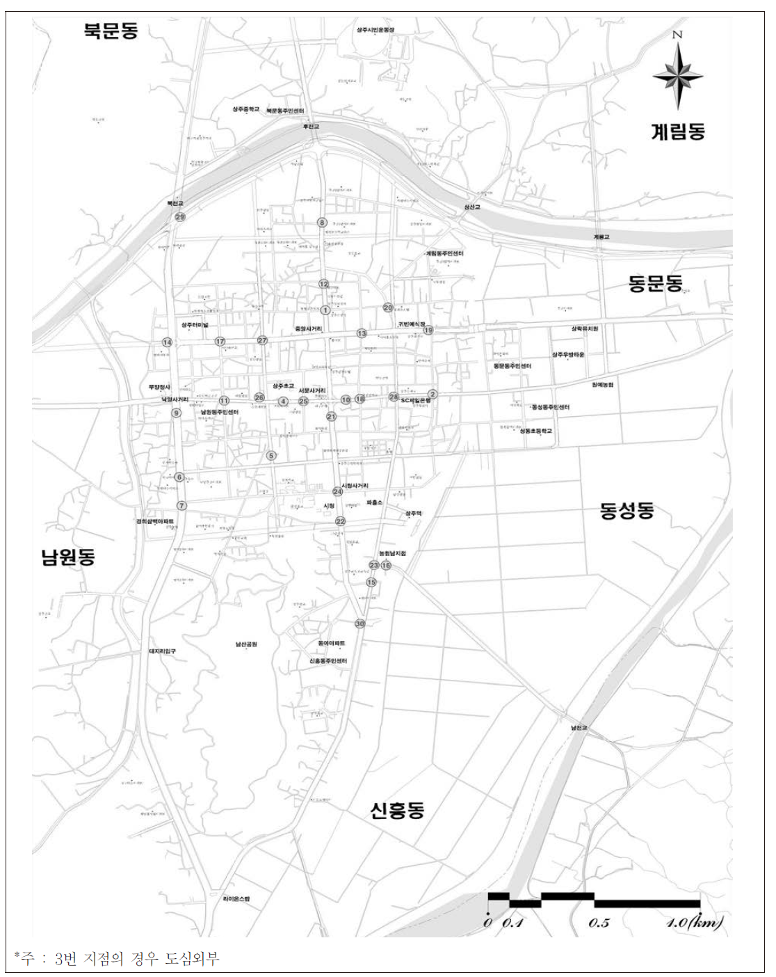 상주시 자전거 사고 다발지점도