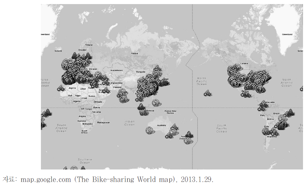 전 세계 공공자전거 시스템 현황