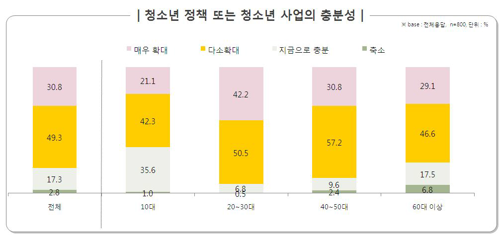 청소년 정책 또는 청소년 사업의 충분성