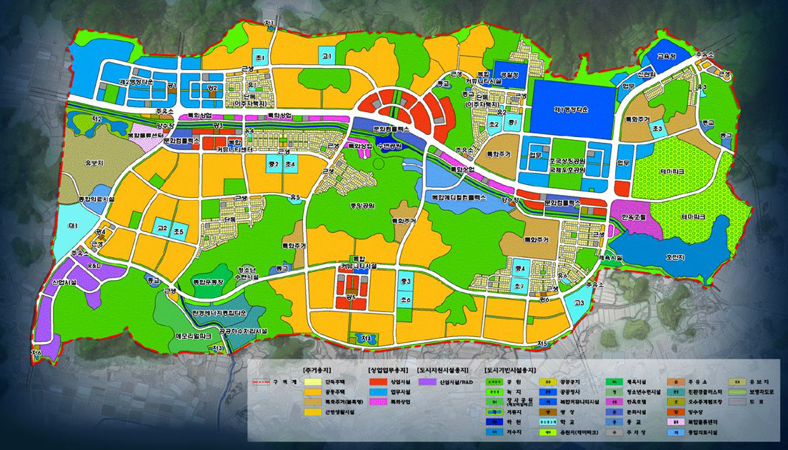 경북 도청이전 신도시 토지이용계획도