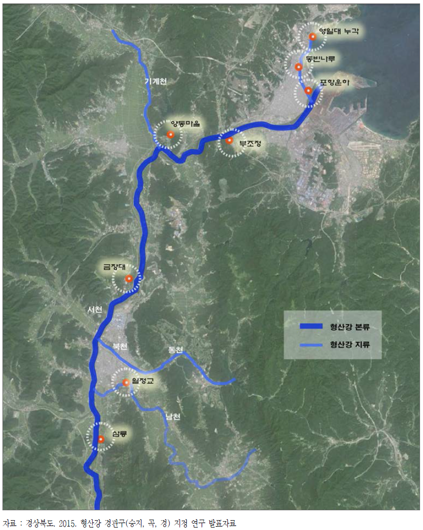 형산 8경 위치도(안)