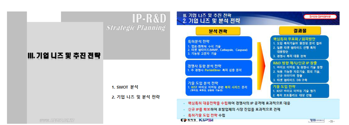 IP-R&D 과제를 통한 IP 확보 전략 수립.