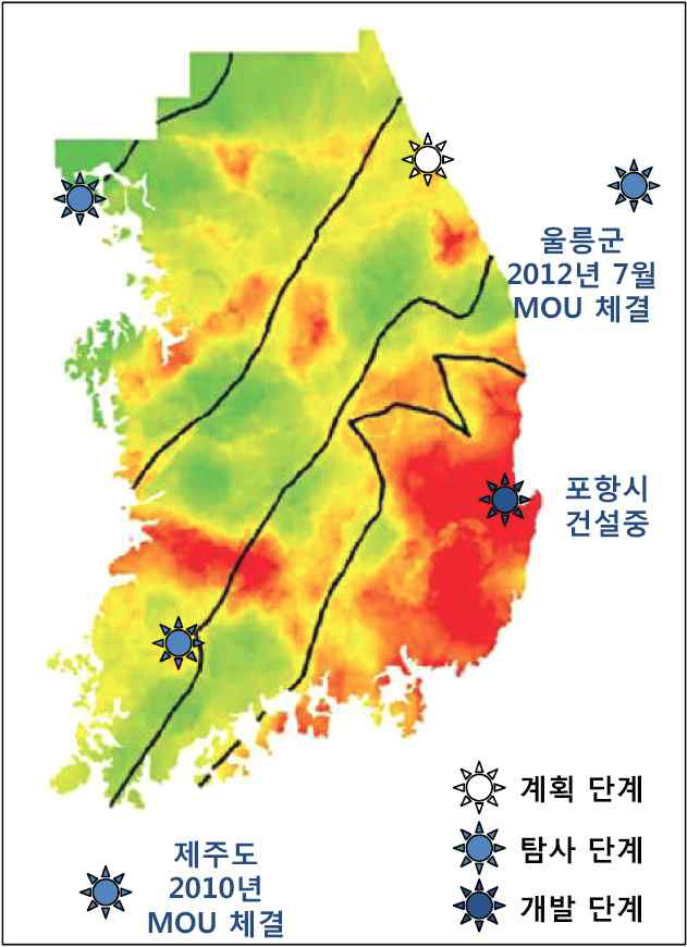 국내 지열발전소 추진현황