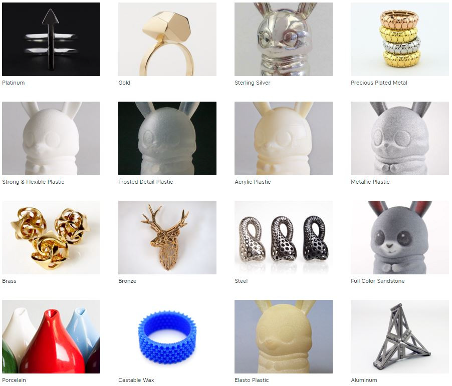 3D 프린팅에 활용가능한 소재의 종류