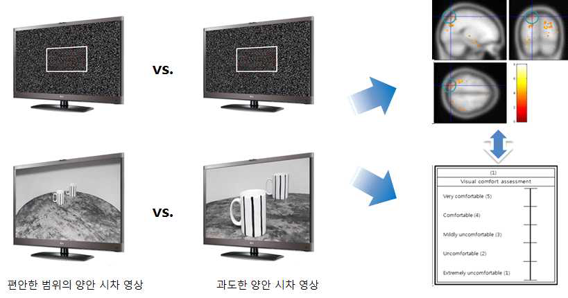 Random-dot stereogram과 자연영상에서 객관적 피로도 측정과