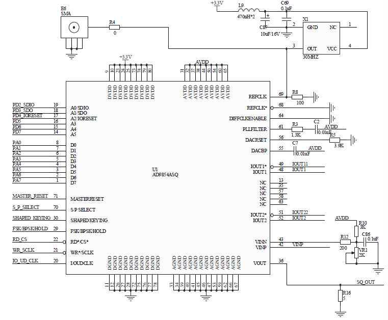 AD9854를 이용한 Schematic