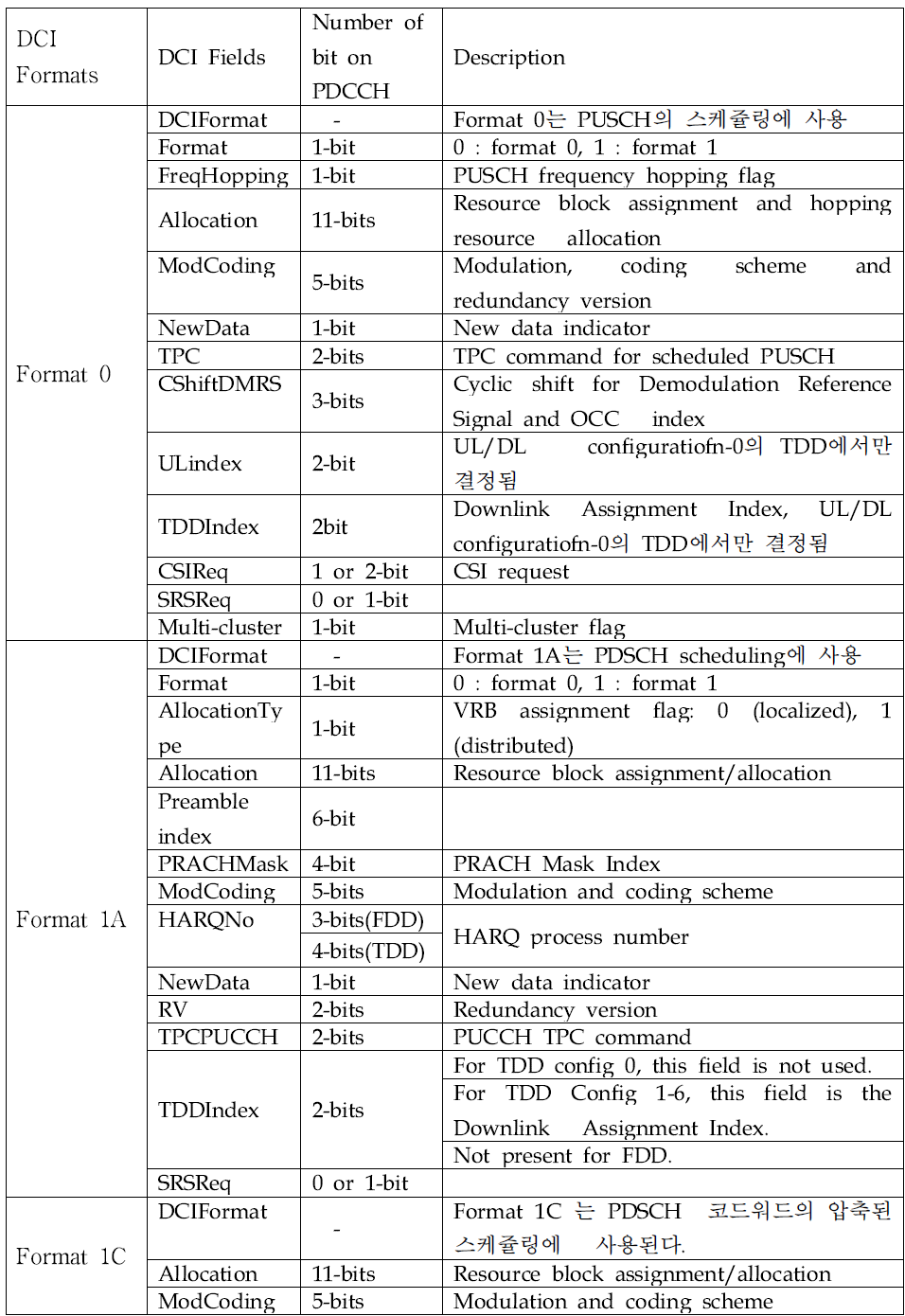 DCI format