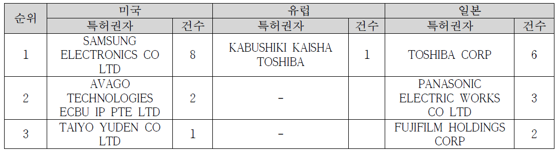 국가별 주요 출원인